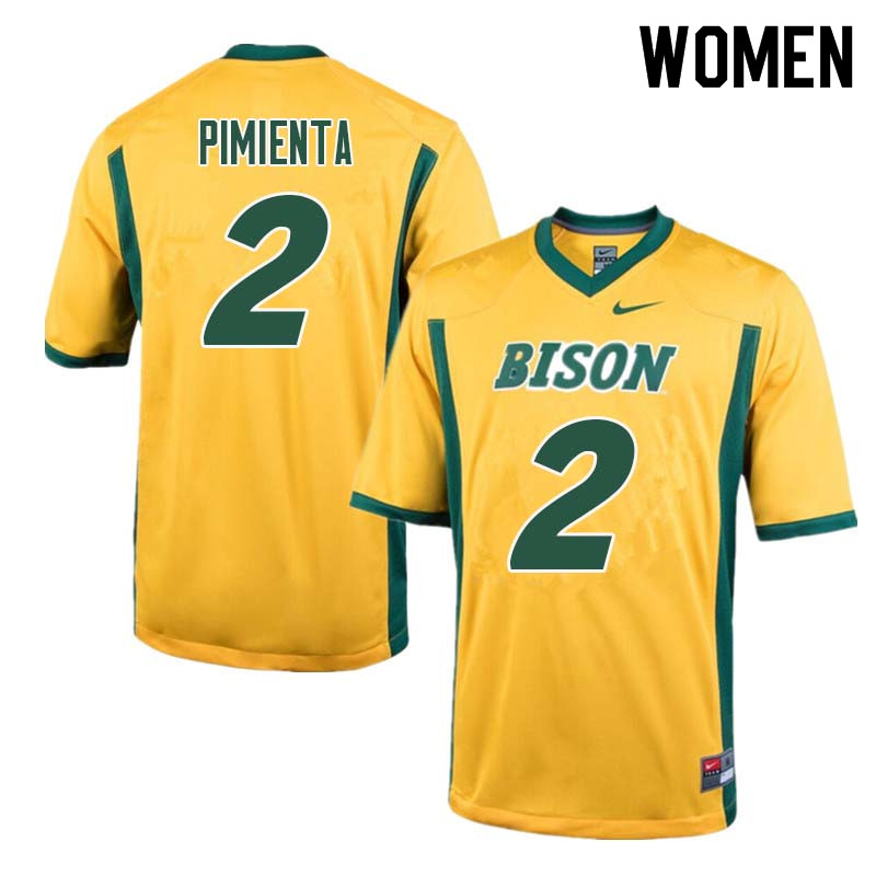 Women #2 Cordell Pimienta North Dakota State Bison College Football Jerseys Sale-Yellow